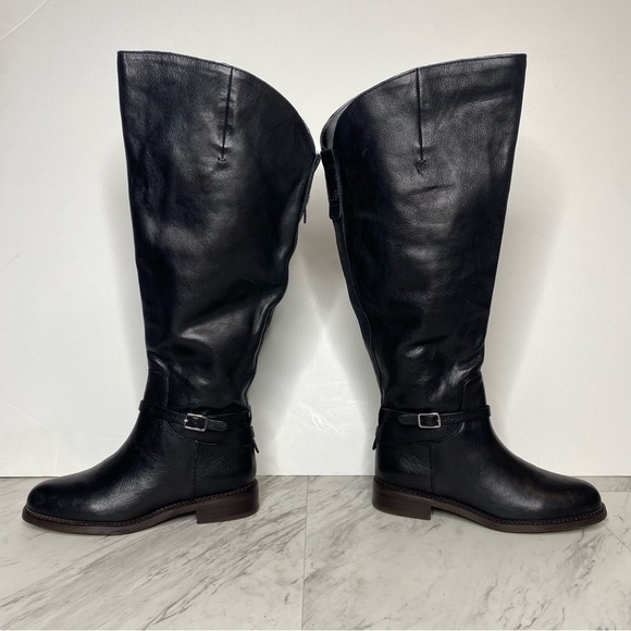 Franco Sarto Haylie Black Leather Wide Calf Tall Boot 5M - Picture 7 of 14